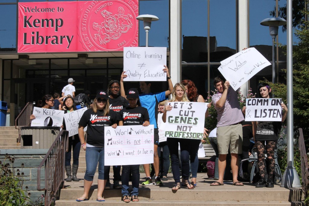 The ESU Silent Student March began at Kemp Library. Photo Credit / Jamie Reese