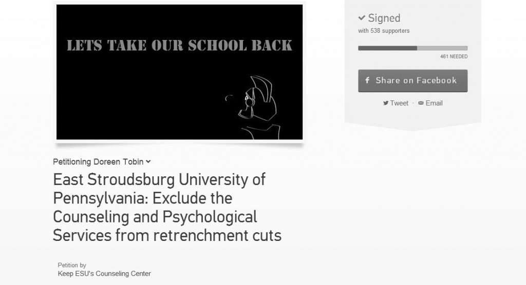 This is the homepage of the online petition. Photo Courtesy of Hannah Wallner