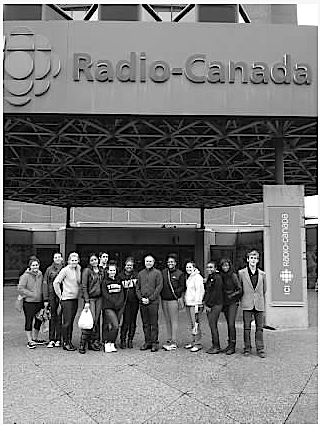 Students pose outside Radio-Canada on their trip to Montreal.  Photo Courtesy of Dr. Rob McKenzie