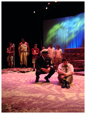 During the final scene of "Lord of the Flies," the Lost Boys are found by an officer. Photo Credit / Michael Lloret