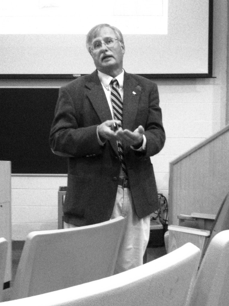 Dr. Daniel Klem, Jr., the world's leading expert on birds killed by collisions with windows, gave a presentation on October 18, 2013. Photo Credit / Rebecca Jasulevicz
