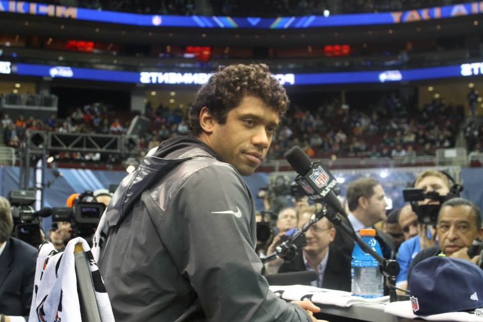 Seahawks Quarterback, Russell Wilson at Tuesday’s Media Day. Photo Credit / Valentina Caval