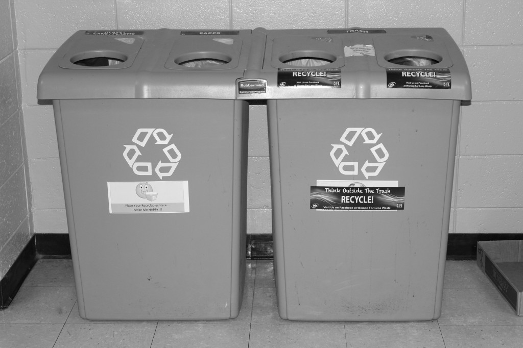 ESU has recycling recepticles placed around campus. Photo Credit / Jamie Reese