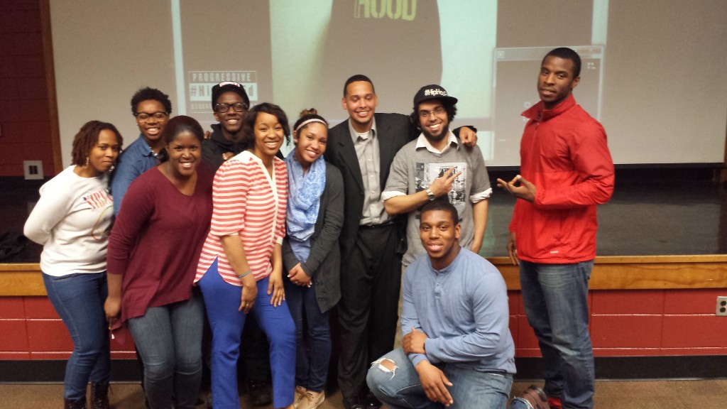 ESU students pose with Amil Cook. Photo Credit / Jenny Bront