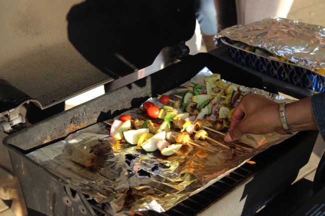 Attendees of the Latino Heritage Month Mixer enjoyed shish kabobs on Tuesday. Photo Credit / Jamie Reese