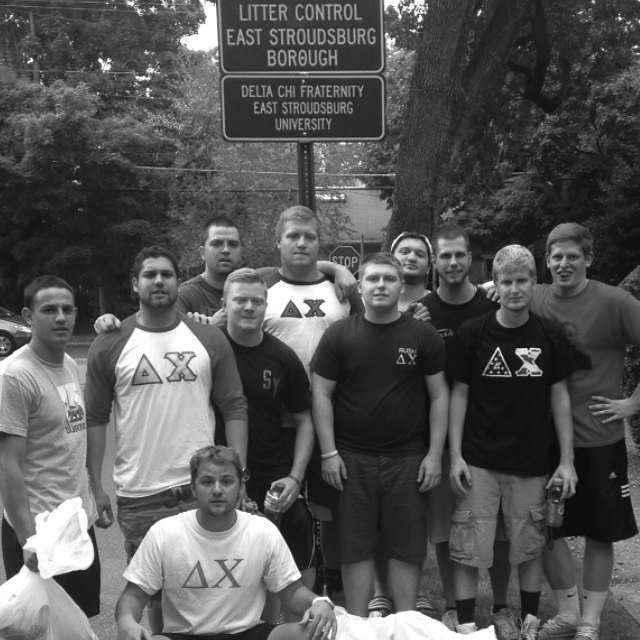 Delta Chi standing on South Green Street. Photo Credit / Jeff Wygant