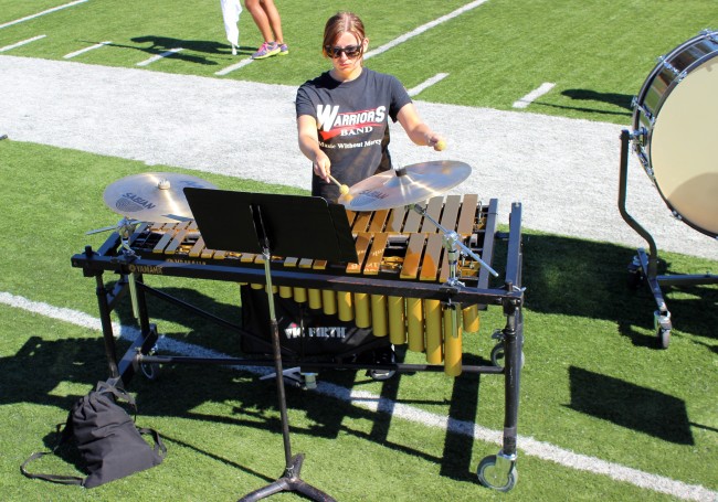 The vibraphone is one of the few instruments that doesn't move around the field. Photo Credit / Jamie Reese