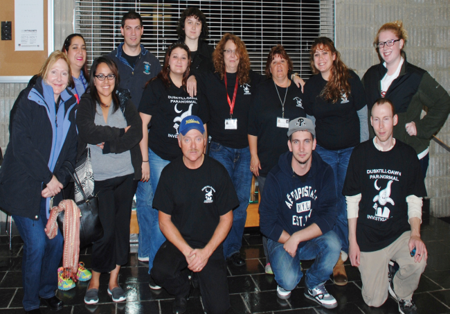 Ghost Fest attendees with Dusk-Till-Dawn Paranormal Investigators. Photo Credit / Amanda Schreck