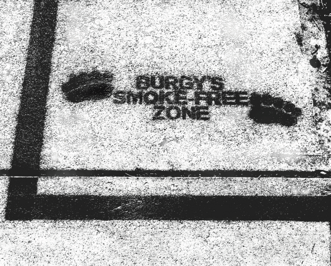 The "Burgy's Smoke-Free Zone" lines are all over campus. Photo Credit / Cory Nidoh