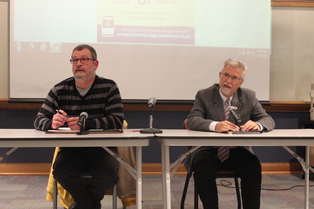 Dave Campbell and Robert Moses address students’ questions and concerns. Photo Credit / Jamie Reese