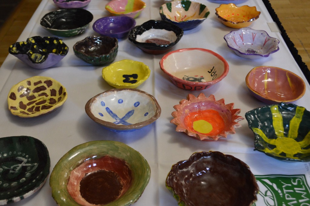 The ESU Art Department made bowls to give away at the Empty Bowls event last Thursday. Photo Credit / Crystal Smith