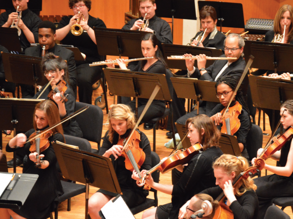 The University / Community Orchestra on April 22 in the Cecilia S. Cohen Recital Hall. Photo Credit / Crystal Smith