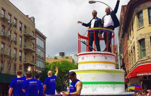 Two men celebrating marriage equality at the NYC Price Parade. Photo Credit / Amy Lukac