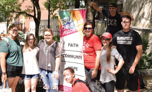 ESU’s Christian Fellowship was among the many clubs with tables at the annual club fair. Photo Credit / Lance Soodeen