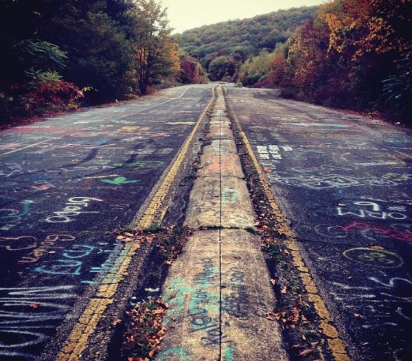 Take a walk down the abandoned highway in Centralia, Pa. Photo Credit / Lauren Shook
