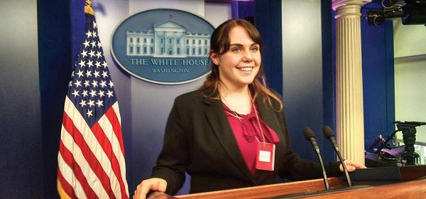 Jillian represented ESU and 90.3 WESS at the White House last Thursday. Photo Courtesy / Jillian Deiley