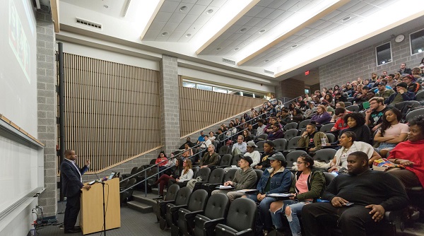 Students attend Peterson’s speech and discussion. Photo Credit / East Stroudsburg University
