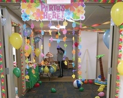 Decorations in Hawthorn Hall for the “Tropical Paradise" Social. Photo Credit / Laura Jean Null