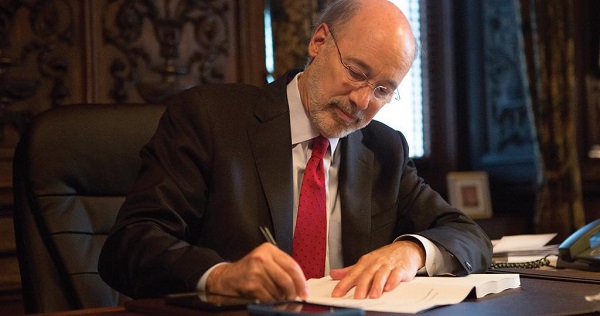Gov. Tom Wolf in his office. Photo Courtesy / Tom Wolf-Flickr