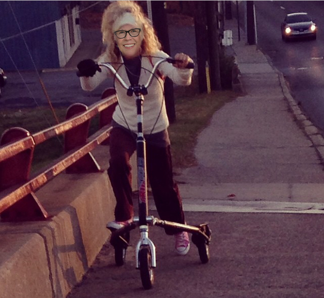 “The Stroud Courier” has discovered Scooter Lady’s true identity. Photo Credit / A Talented Editor