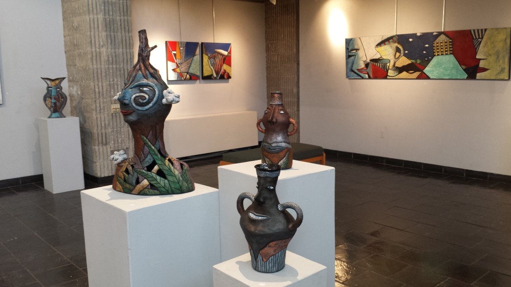 Stabley’s clay work displayed in the Madelon Powers Gallery. Photo Credit / David Nostrand 