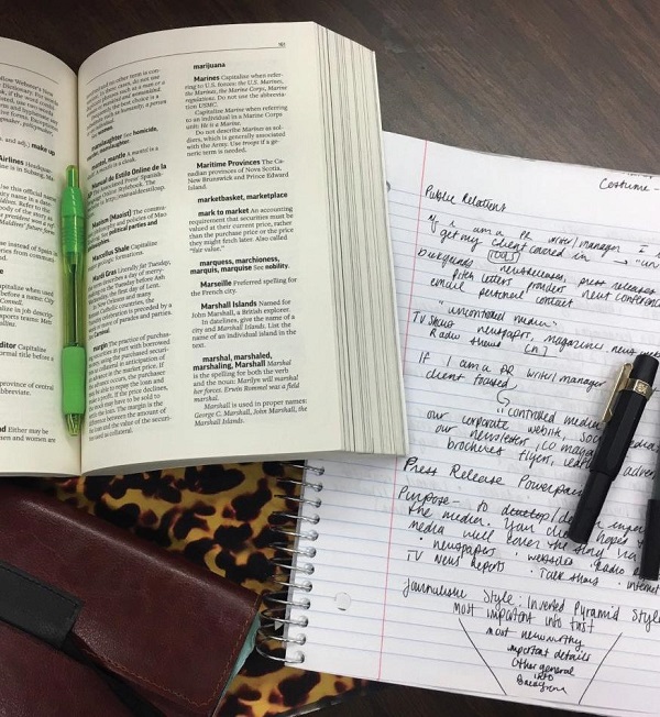 Focus on your studies with a planner, colored pens and no phones. Photo Credit / Kayla Sutter