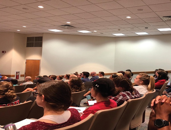 Photo Credit / Lauren Hernandez Beers Lecture Hall was filled to capacity for this colloquium.