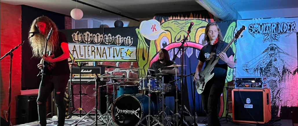 Members of local metal band, Brotality, onstage at Allentown's Alternative Art Gallery.