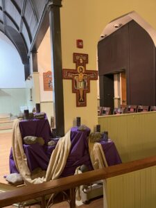 Inside of Christ Episcopal Church on Ash Wednesday, photographer Dr. Cynthia Leenerts